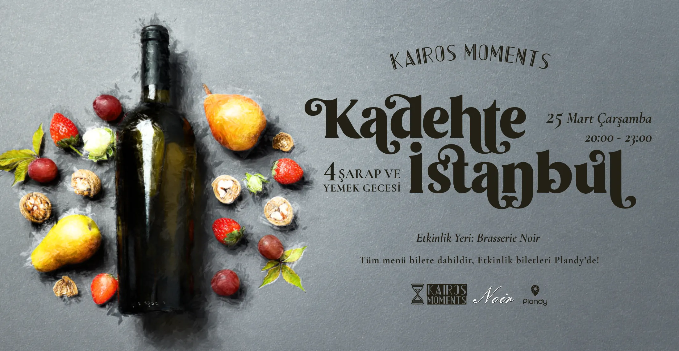 Kadehte İstanbul / 4 Şarap ve 4 Yemek Gecesi