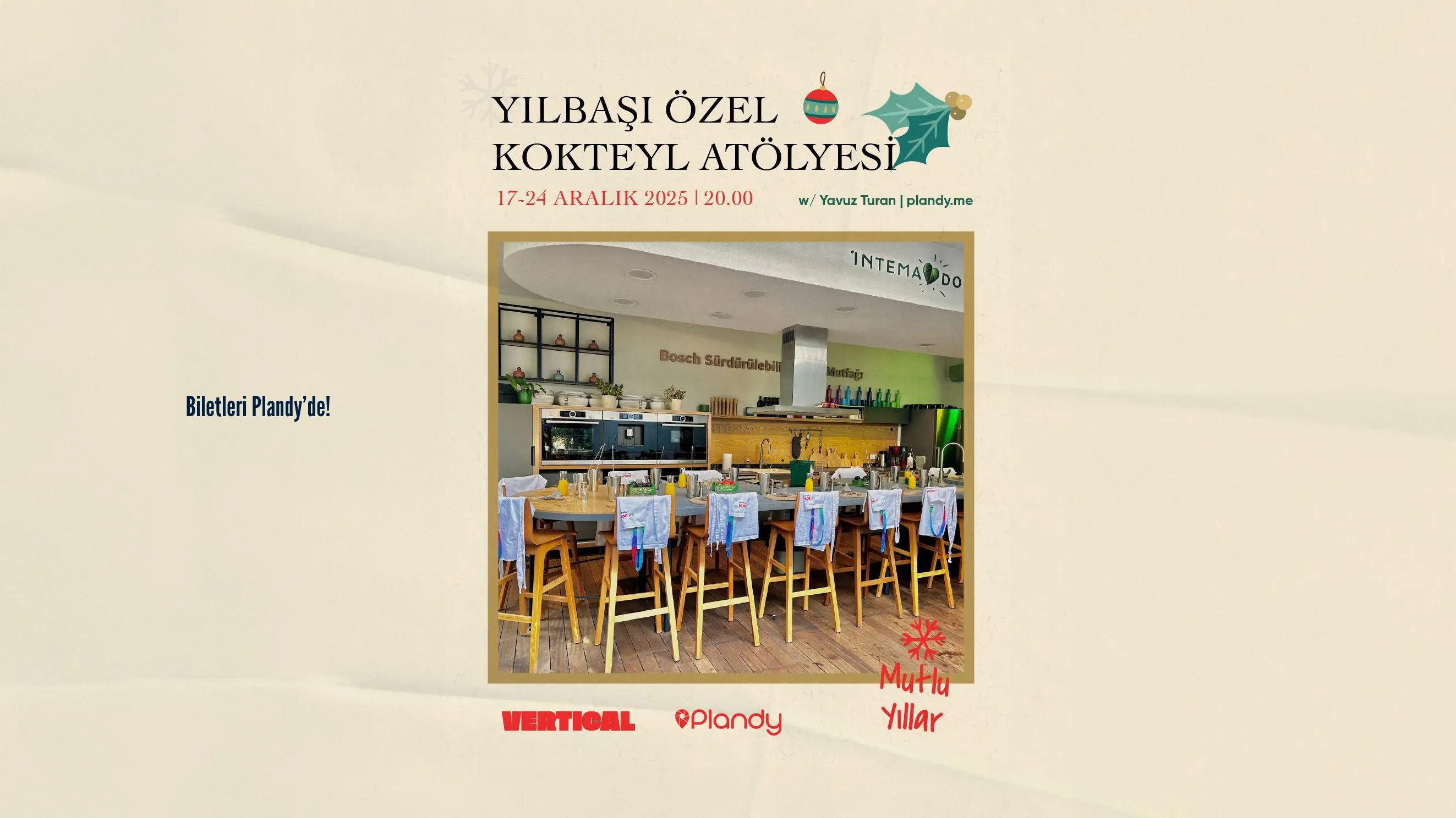 Vertical'da Yavuz Turan ile Yılbaşı Özel Kokteyl Atölyesi