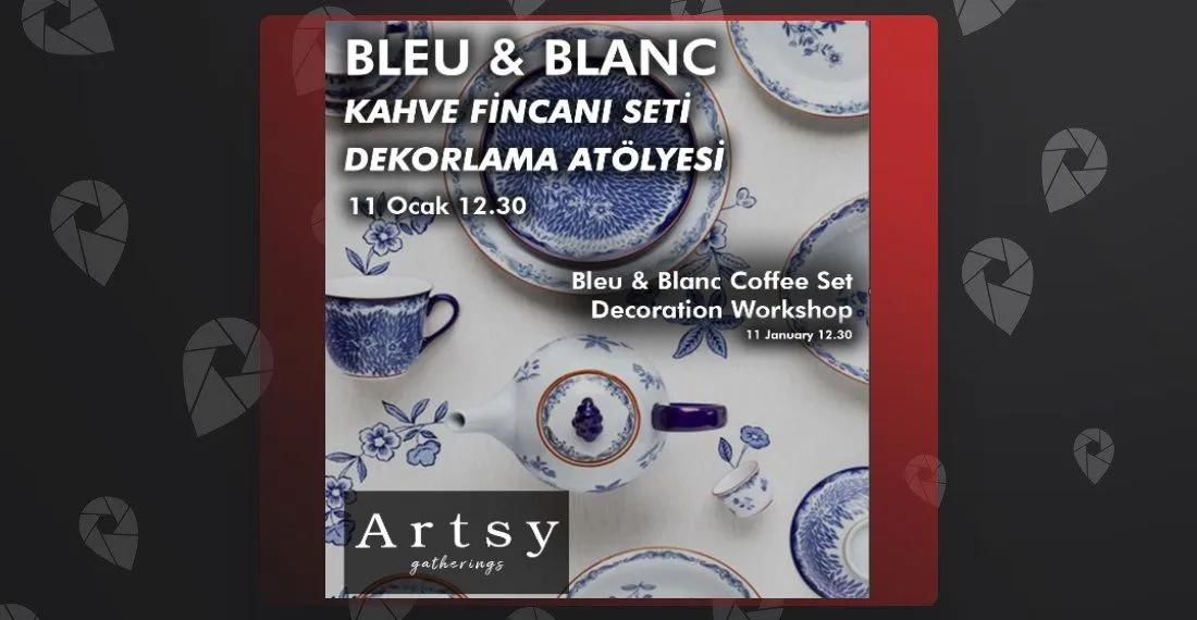 Bleu & Blanc Kahve Fincanı Seti Dekorlama Atölyesi