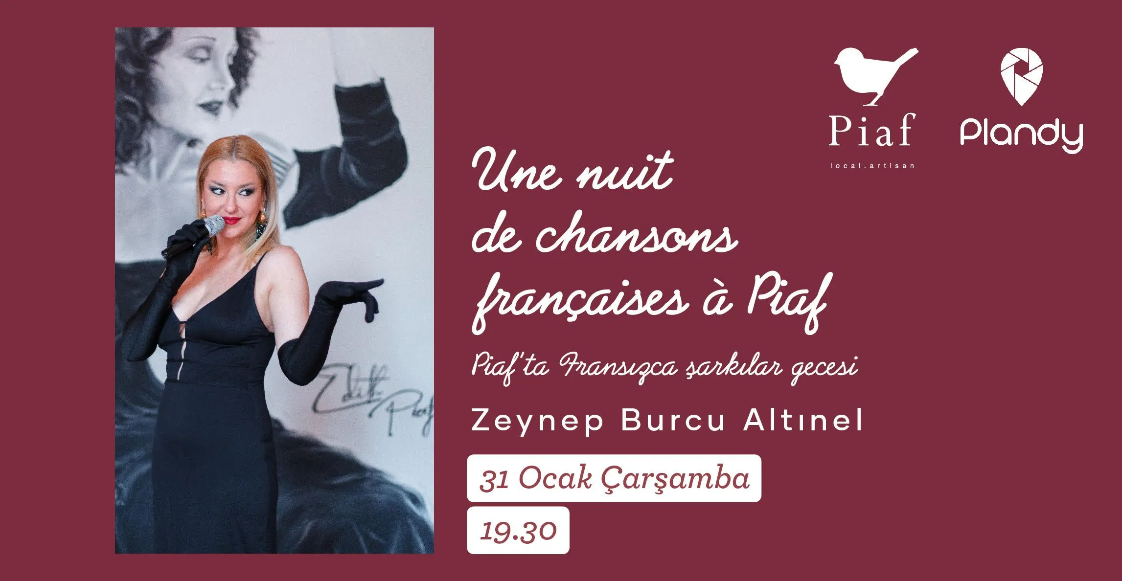 Piaf’ta Fransızca Şarkılar Gecesi